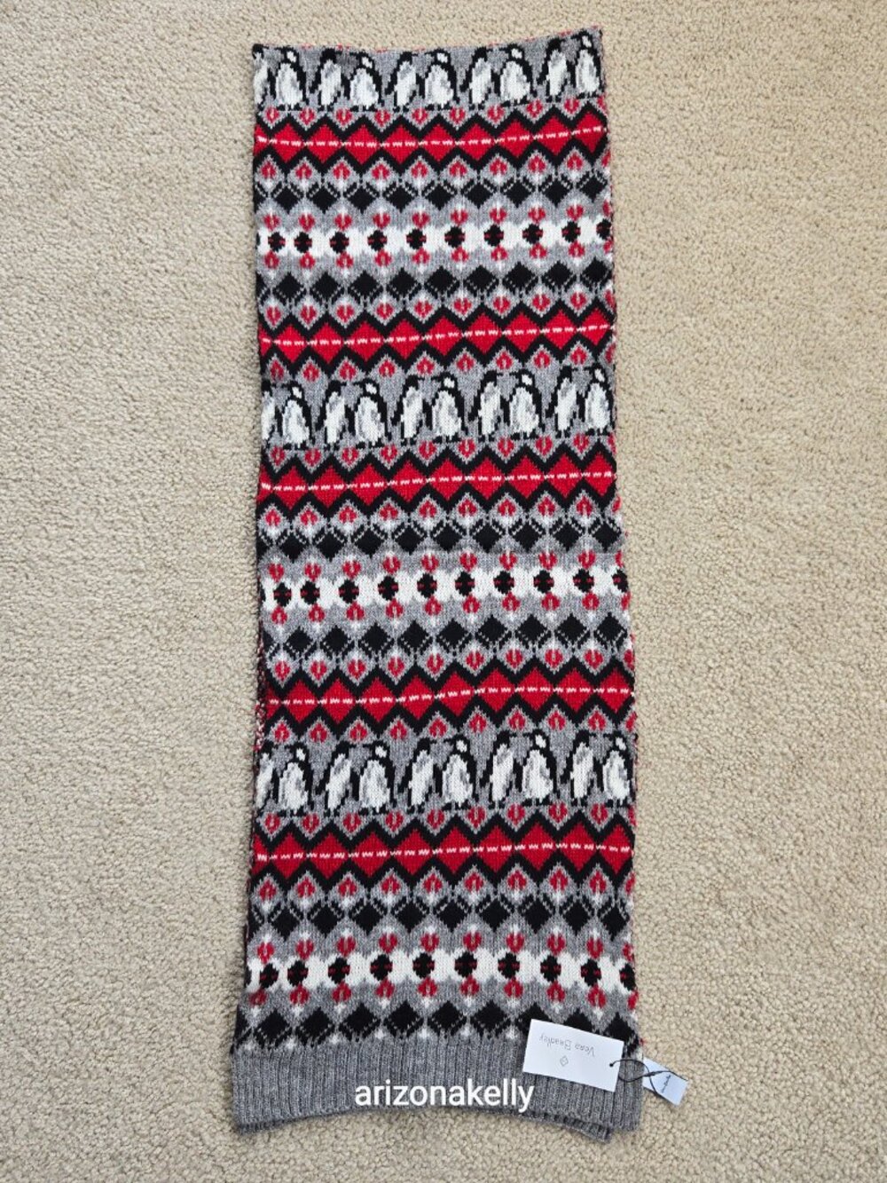 NWT Fair Isle Penguin Pals Scarf Vera Bradley Bird - Picture 8 of 9